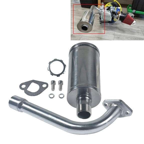 Exhaust Pipe Header & Muffler Compatible for Predator 212cc 196cc, Honda GX160 GX200 Engine, Fits for Go Kart, Mini Bike, Log Splitter, Generator and More