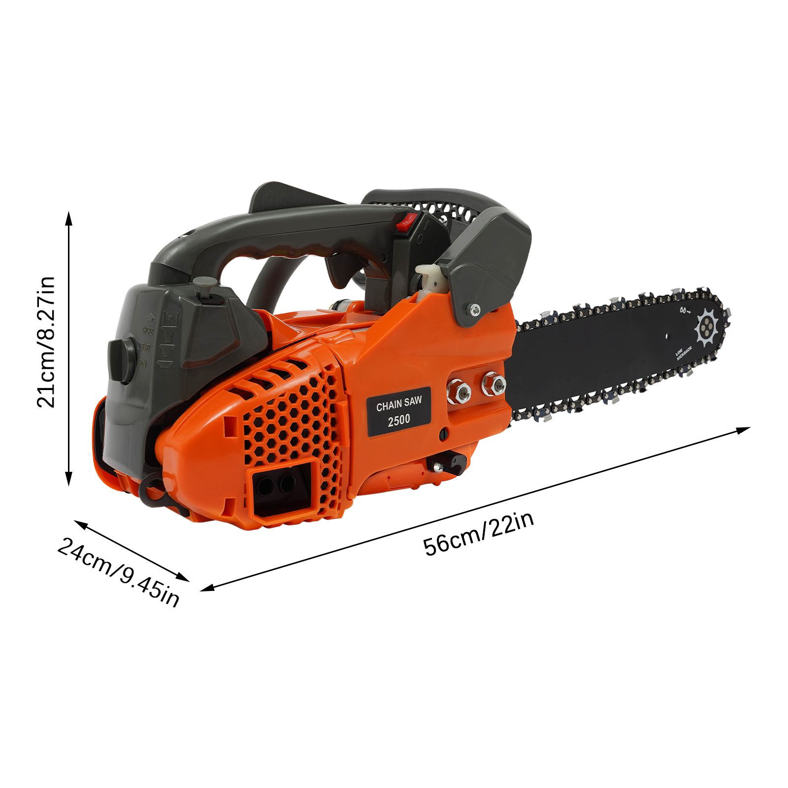 ChicHomey 12" Top Handle Gas Chainsaw,2-Stroke 25.4cc Portable  Gasoline Chainsaw  for Gardens, Farms, Woodworking​