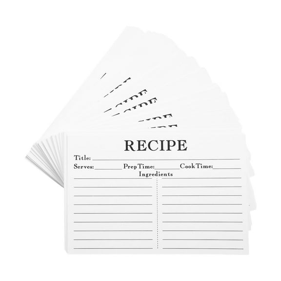 Wekvgz 100 Pcs Recipe Cards Double Sided Recipe Card Set Portable Recipe Cards Blank Recipe Cards to Write in Your Own Recipes for Bridal Shower and Weddings 16x11cm