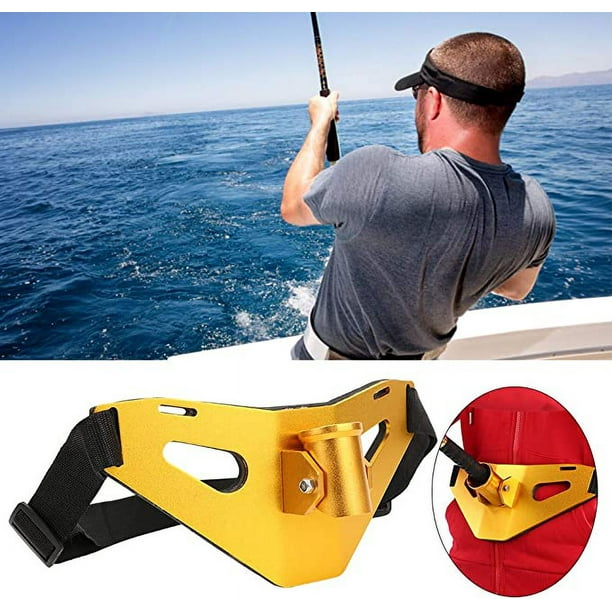 Fishing Rod Belt Holder Adjustable Stand Up Fishing Fighting Belt Aluminum  Alloy Gimbal Padded Fish Rod Holder 