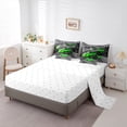 thumbnail image 5 of Homewish Racing Car Bedding Comforter Set 7pcs for Female Men Adults,Geometric Plaid Buffalo Queen Bedding Sets Super Cozy,Black Green White Queen Sheet Sets,Breathable Home Decor,Reversible, 5 of 8