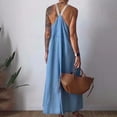 thumbnail image 3 of DJskiyers Womens Plus Size Dress Linen Vacation Dress Spaghetti Straps Midi Dress Casual Loose Sundress Trendy Swing Dress, 3 of 7