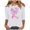 White, variant on Alkepwun Cancer Shirt Women Breast Cancer Awareness Shirt Casual Butterfly Pink Ribbon Graphic Tee 3/4 Sleeve Tops