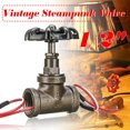 thumbnail image 2 of 1/2 Inch Stop Valve Light Switch with Wire for Vintage Steampunk Table Lamp Loft Style Iron Valve, 2 of 5