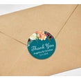 thumbnail image 2 of Darling Souvenir Round 45 Pcs Floral Thank You Stickers Wedding Personalized Bride Groom Names And Date Envelope Seals-Teal Blue, 2 of 3
