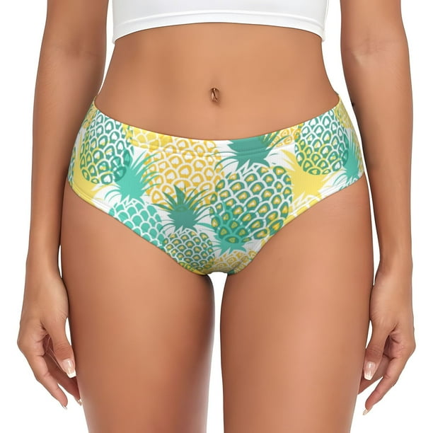 Fotbe Pineapples1 Calzones Estampados para Mujer – Ropa Interior de Algodón, Cómoda, Suave y Elástica-Small