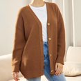 thumbnail image 3 of Women's Cardigan Open Front Oversized Button Lightweight Sweaters V Neck Loose Cardigans Knit Outwear Lightweight Knitted Sweater Tops, 3 of 6