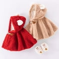 thumbnail image 4 of Cozy Baby Winter Cloak, Thick Hooded Poncho Cape with Trim, Windproof Outerwear for Girls & Toddlers, Cold Season Car Seat Coat, 4 of 4