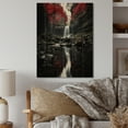 thumbnail image 2 of Designart "Eternity in Grey and Red Waterfall II" Landscapes Print on Natural Pine Wood, 2 of 5