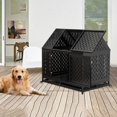 thumbnail image 2 of Demi Bonn 45" Heavy Duty Metal Dog Crate with 4 Universal Wheels, Dog Kennel for High Anxiety Large/Extra Dogs, Indoor Large Dog Cage, Black, 2 of 7