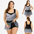 thumbnail image 1 of WREESH Women Gradient Print Ethnic Style Tankini Set Two Piece Swimsuit Plus Size, 1 of 9