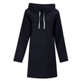 thumbnail image 5 of Hoodie Dress for Women 2025 Fall Winter Long Sleeve Side Slit Plain Hooded Sweatshirt with Pockets Pullover Tops, 5 of 8