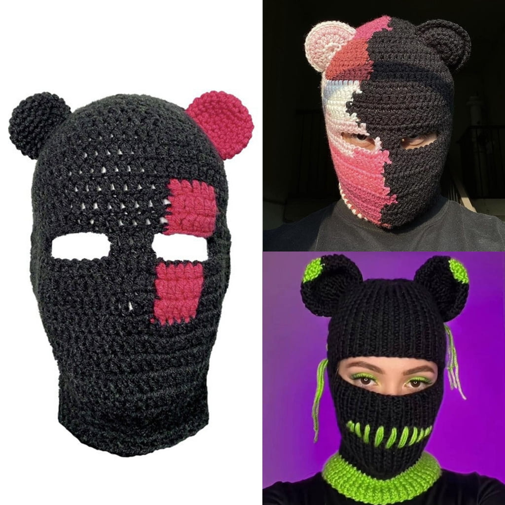 ROZYARD Daily Balaclava Neck Protect Hat Cute Bear Ear Windproof Hat for Winter