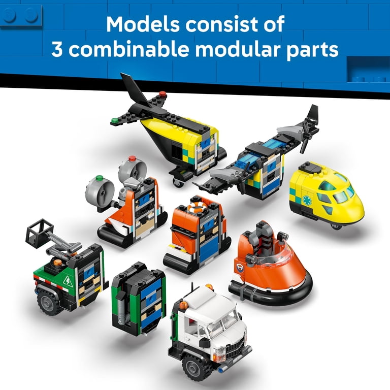 LEGO City Airplane, Service Truck & Hovercraft Remix Building Toy 