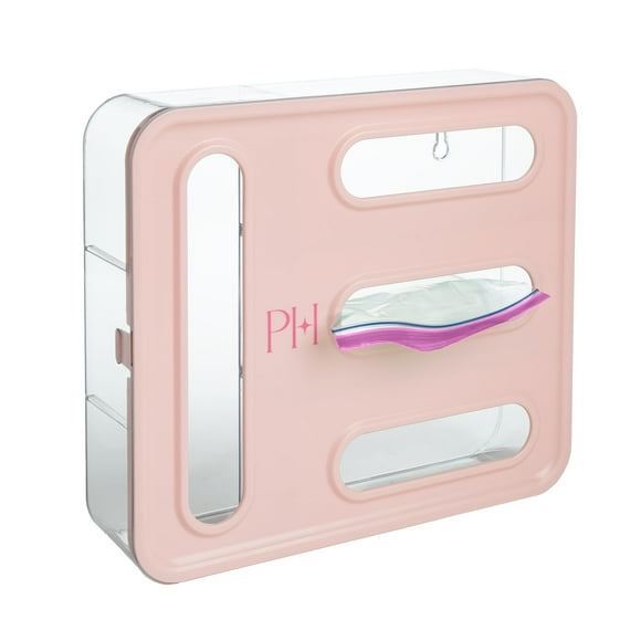 Organizador de bolsas de almacenamiento Paris Hilton con 4 ranuras para cocina, color rosa