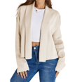thumbnail image 2 of Cárdigan Corto para Mujer con Chal Abierto Al Frente, Chaqueta de Suéter de Larga de Moda de Otoño 2025 Arroz con Albaricoque S, 2 of 9