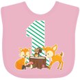 thumbnail image 3 of Inktastic One Years Old with Woodland Animals Boys or Girls Baby Bib, 3 of 4