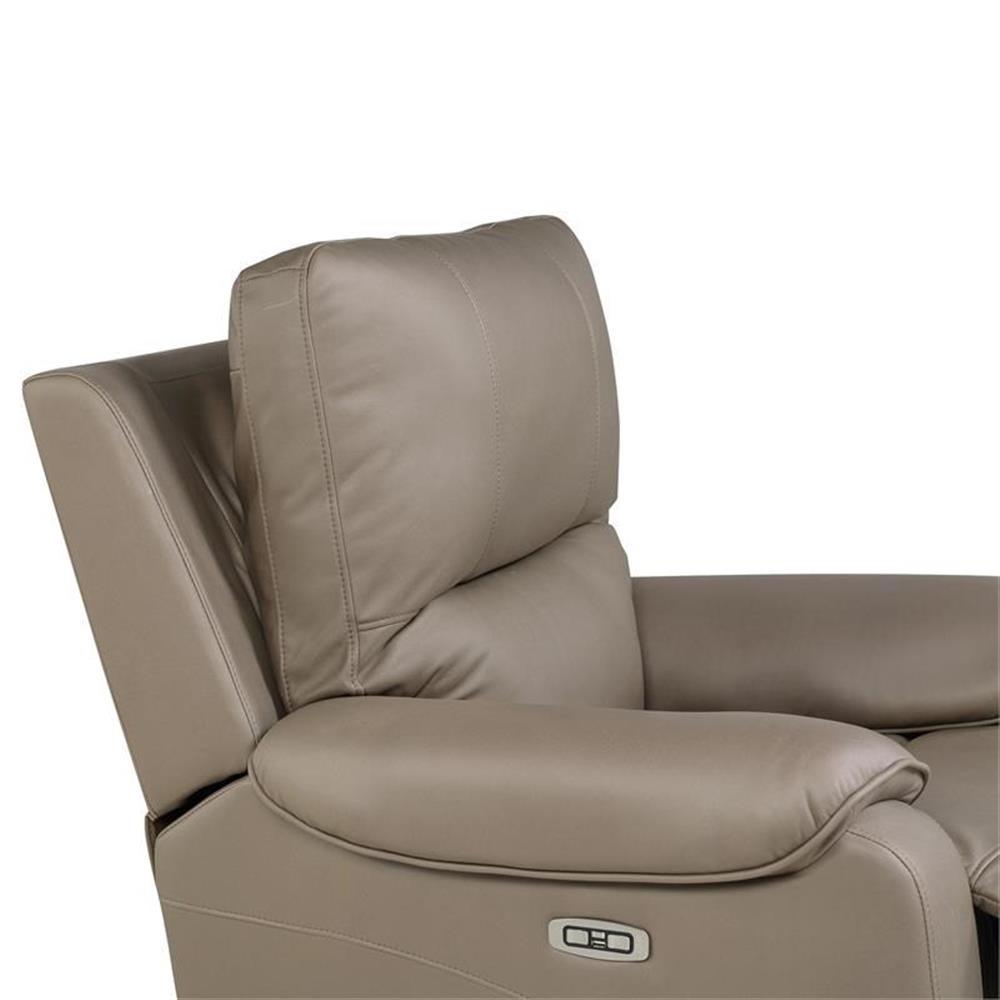 Pemberly Row 39" Polished Microfiber Power Reclining Chair in Brown