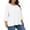 White, variant on Qulqfy Tie Dye Graphic Tees For Women Scoop Neck Fall Plus Size 3/4 Length Sleeve Boho Spring Casual Comfy Knit Dressy Womens Tops Summer 2XL