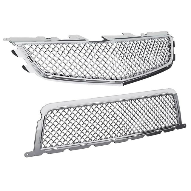 New Chrome Front Upper & Lower Grille for Cadillac CTS CTS-V 2009-2014 Honeycomb