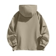 thumbnail image 5 of LYSMORA Men's Hooded Windbreaker Jacket Zip‑Snap Closure Long Sleeve Utility Rain Coat with Drawstring Hood Relaxed Fit Outerwear for Winter Outdoor, 5 of 7