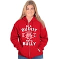 thumbnail image 4 of Be A Buddy Not A Bully Friendly Cute Unisex Plus Size Zip Hoodie Brisco Brands 3X, 4 of 6