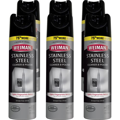 WEIMAN Stainless Steel Cleaner and Polish 17 oz Aerosol, 6/Carton