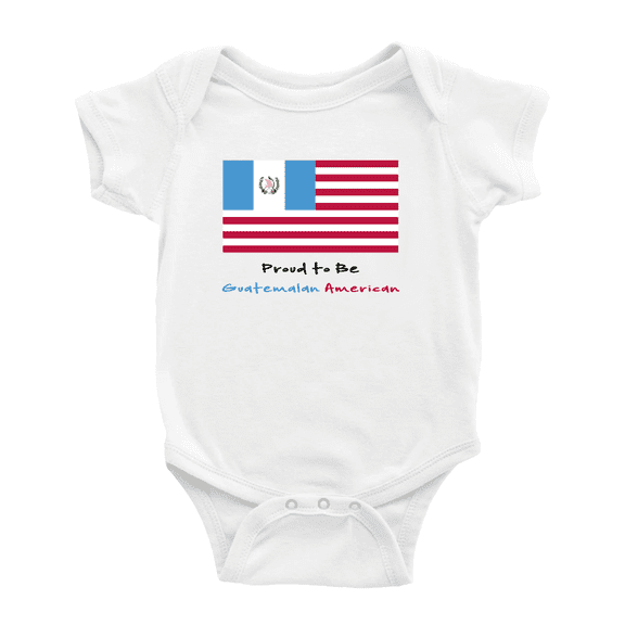 Proud to Be Guatemalan American Flag Baby Bodysuit Newborn Clothes Outfits (White, 12-18 Months)
