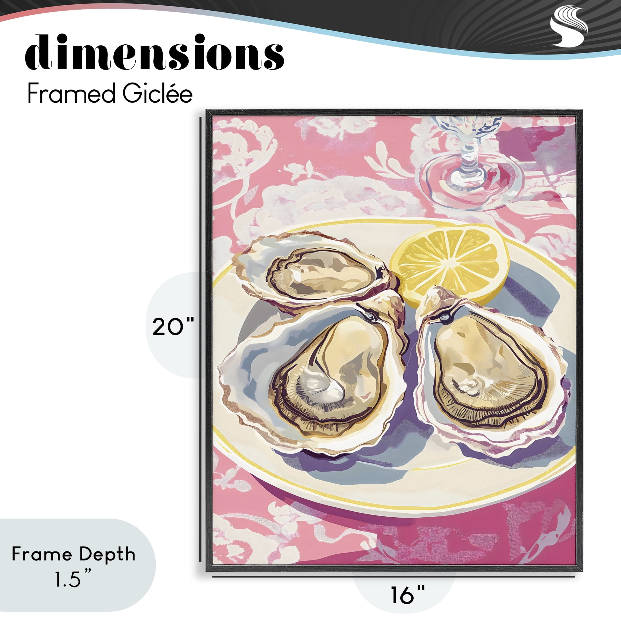 Stupell Industries Plated Oysters & Lemons Black Framed Giclee Art, design by The Prints Vibe