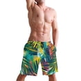 thumbnail image 5 of Dailycode Men's Quick Dry Swim Trunks Beach Shorts Casual Summer Board Shorts with Pockets, Hand Painted Tropical Leaf, 5 of 8