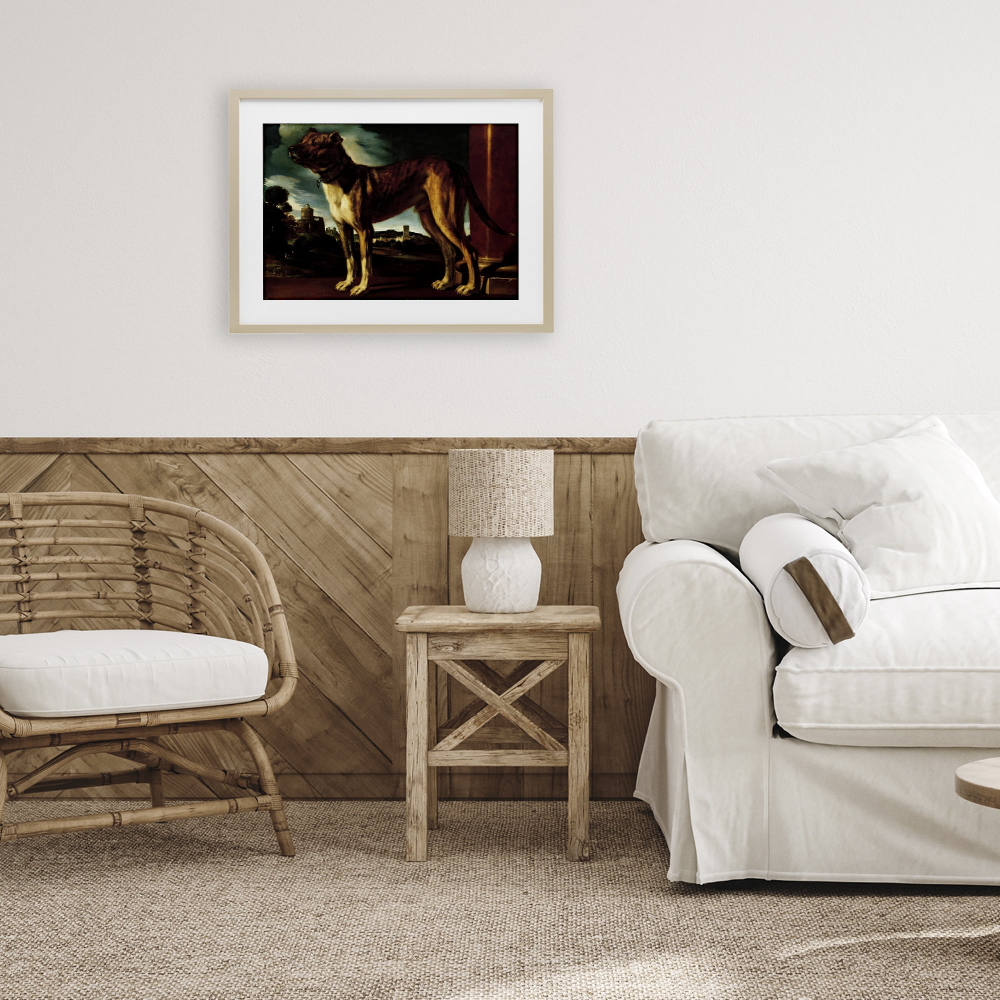 Stupell Industries Historical Aldrovani Dog Birch Framed Print Under Glass, design by Lil' Rue