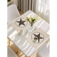 thumbnail image 5 of Texas Star Rustic Placemats Set of 4, Vintage Farmhouse Striped Brown Placemats for Dining Table, Place Mats for Kitchen Tabletop, Waterproof Wipeable Dining Table Mats Set, 5 of 9