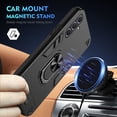 thumbnail image 2 of Phone Case for Samsung Galaxy A55 Hybrid Case with Ring Kickstand, Heavy Duty Protection Armor Case with Comfortable Grip Support Magnetic Car Mount for Samsung Galaxy A55 - Black, 2 of 7