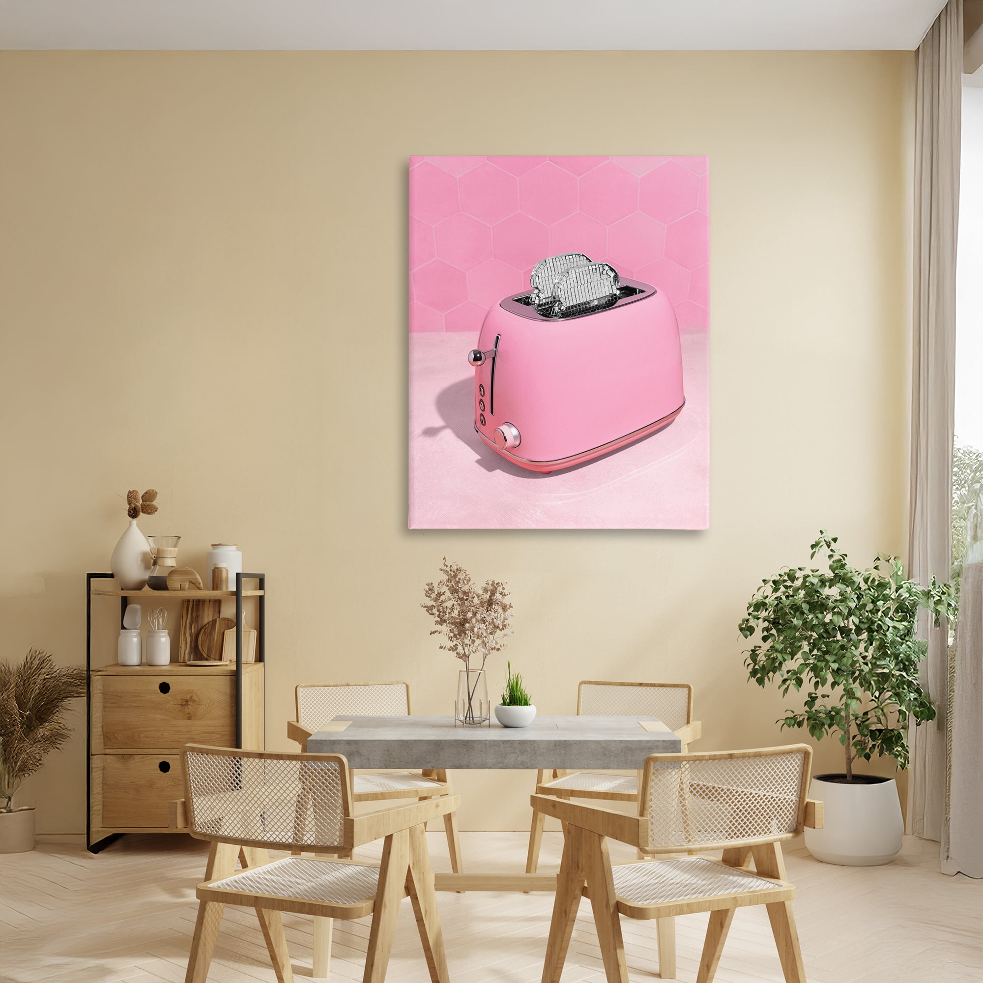 Stupell Industries Disco Toaster over Pink Canvas Wall Art, design by LISH Creative