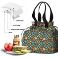 thumbnail image 4 of Pioneer Flower Floral Print Pattern Drawstring Lunch Bag Women - Drawstring Lunch Bag Insulated for Work Office - Stain-Resistant Large Lunchbags for Women with Multi-Pockets, 4 of 6