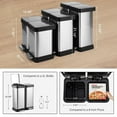thumbnail image 6 of 16 Gallon/ 60L Dual Kitchen Trash Can, 2x8 Gallon Stainless Steel Double Garbage Can with Inner Bucket, Two Compartment Step Recycle Bin with Soft-Close Lid for Kitchen, Office, 6 of 7