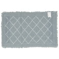 thumbnail image 2 of Gold Coast Shaggy Cotton Lattice Blue and White Bath Rug 28" x 18" Set of 2, 2 of 4