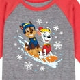 thumbnail image 3 of Paw Patrol - Chase Marshall Sledding - Toddler And Youth Raglan Graphic T-Shirt, 3 of 7