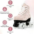 thumbnail image 6 of Magic Co Unisex High-Top Quad Roller Skates with LED Light-Up Wheels – Stylish Pink Skates for Adults Teens Outdoor Skating Fun, 6 of 8