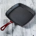 thumbnail image 2 of Chef's Classic Enameled Cast Iron Square Grill Pan, Cardinal Red, 2 of 2