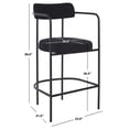thumbnail image 3 of Safavieh Andrean Modern Mid Back Metal and Fabric Stools, Black, 3 of 5