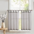 thumbnail image 1 of Cortinas de Cocina JINCHAN con Presillas, Lino 90cm Rayadas, 2 Paneles, 1 of 7