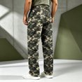 thumbnail image 5 of Casual Camo Cargo Pants for Men Relaxed Fit Straight Leg Elastic Waist Drawstring Multiple Pockets Outdoor Pants, 5 of 7