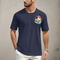 thumbnail image 2 of NAMTYQX Funny Shirts for Men Light Crew Neck Short Sleeved Breathable Hawaiian Plus Size Baggy Graphic Cool Casual Mens Shirts Summer Navy Size L, 2 of 5