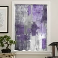 thumbnail image 4 of Purple Grey Semi Sheer Curtains Drapes for Living Room, Bedroom, French Doors Window 72 Inches Long, Modern Oil Painted Abstract Art Aesthetics Rod Pocket Chiffon Curtain Drapery Voile Drape Panel, 4 of 6