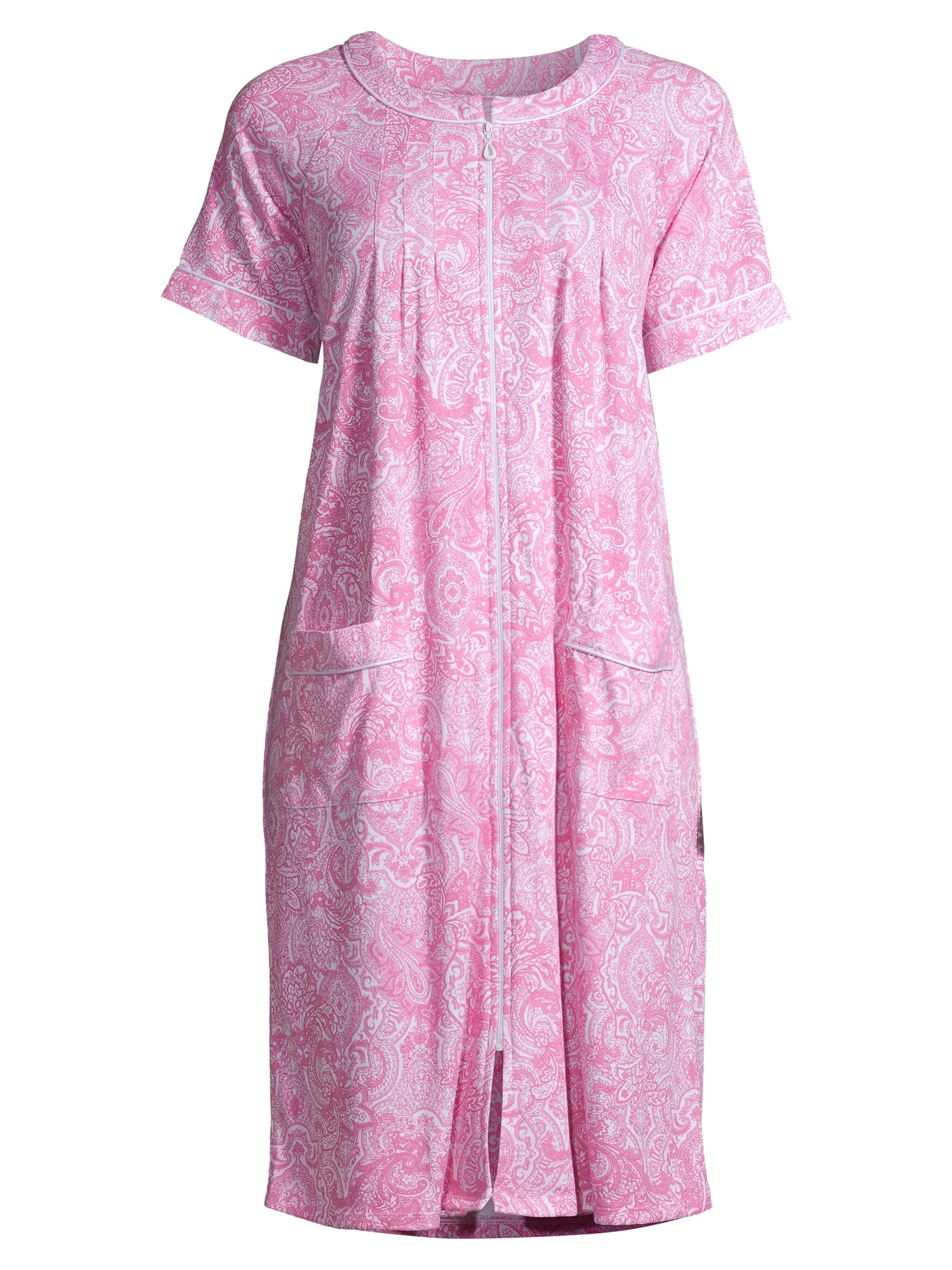 Secret Treasures Women's and Women's Plus Traditional Short Sleeve Zip Front Duster Robe