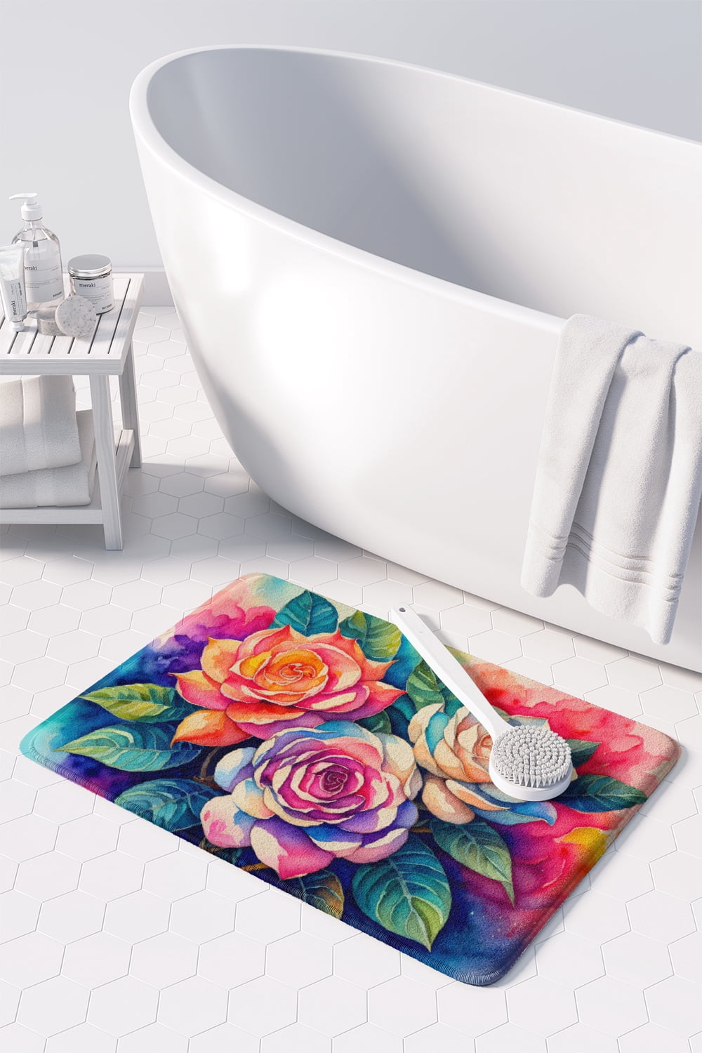 Carolines Treasures DAC1434RUG 19 x 27 in. Unisex Gardenias in Color Memory Foam Kitchen Mat