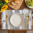 thumbnail image 4 of Yellow Gray Placemats Set of 12, Rustic Vintage Shabby Mottled Wood Grain Placemats for Dining Table, Place Mats for Kitchen Tabletop, Waterproof Wipeable Dining Table Mats Set, 4 of 9
