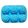 thumbnail image 2 of Ludlz Cake Mold Flexible Non-stick Rose Flower Shape Silicone Mold 6 Grids Chocolates Jelly Mold for Home Kitchen, 2 of 8