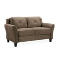 thumbnail image 3 of Lifestyle Solutions Taryn Loveseat with Rolled Arms, Brown Fabric, 3 of 8